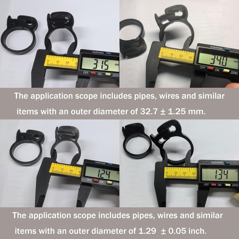 ALEGI Double Gripping Nylon Hose Clamps, Snap Grip Nylon Plastic Hose Clamps (31.5-34mm (1.25inch), 12pack) - Image 2